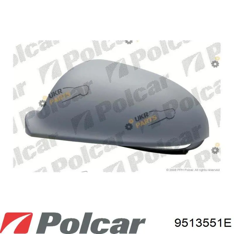 9513551E Polcar Elemento espelhado do espelho de retrovisão direito
