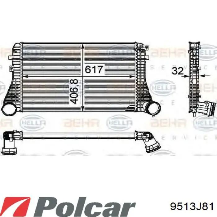 Compre 9513J81 Polcar Radiador de intercooler