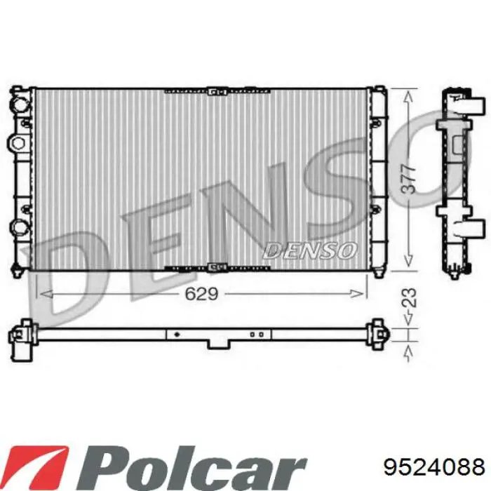 Compre 9524088 Polcar Radiador de esfriamento de motor