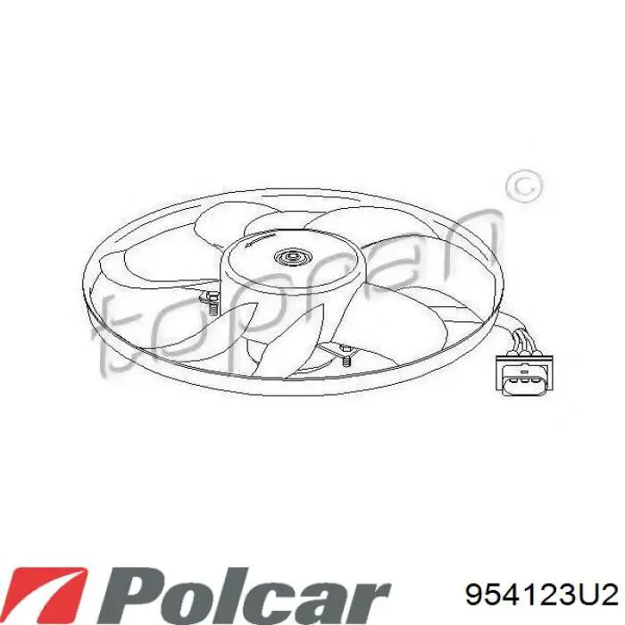 Compre 954123U2 Polcar Ventilador elétrico de esfriamento montado (motor + roda de aletas)