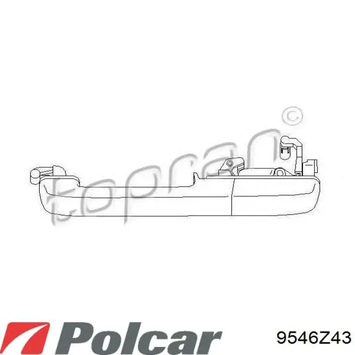 Maçaneta externa esquerda da porta traseira Polcar 9546Z43 preço, a partir de 12,12 USD