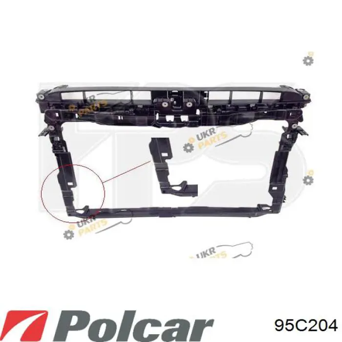 95C204 Polcar Suporte do radiador montado (painel de montagem de fixação das luzes)
