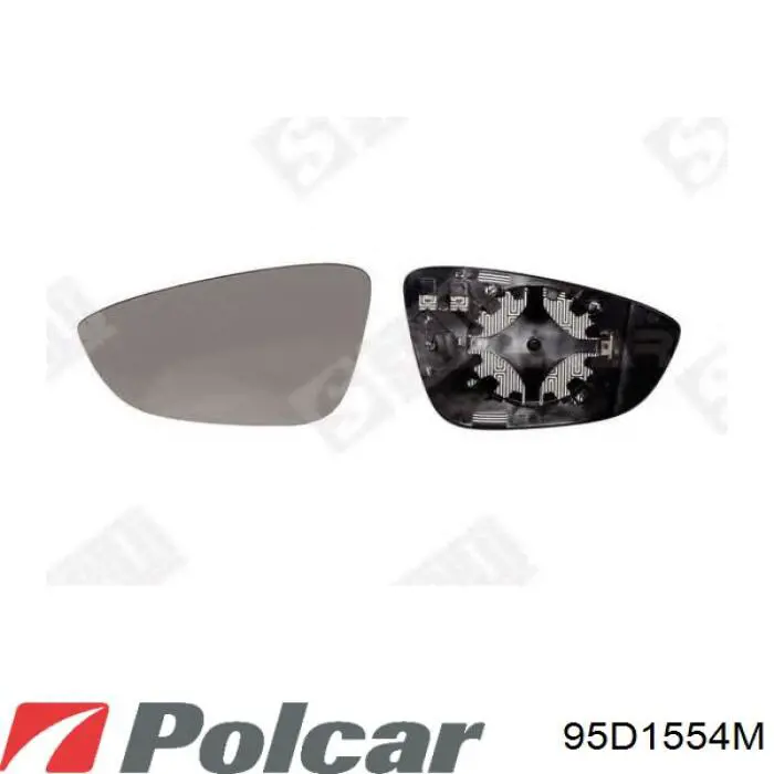 Elemento espelhado do espelho de retrovisão direito 95D1554M Polcar
