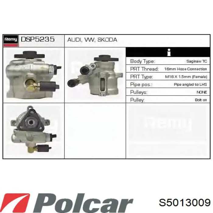S5013009 Polcar Bomba da Direção hidrâulica assistida