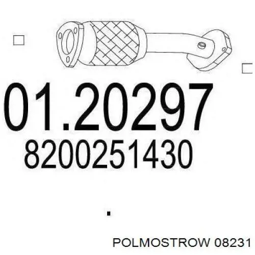 08231 Polmostrow Silenciador, parte traseira
