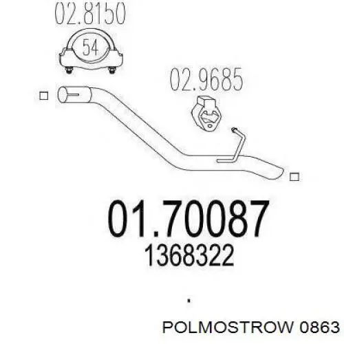 0863 Polmostrow Silenciador, parte traseira