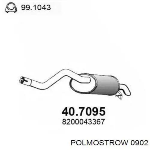 Silenciador, parte central Bosal 911059 preço, a partir de 63,73 USD