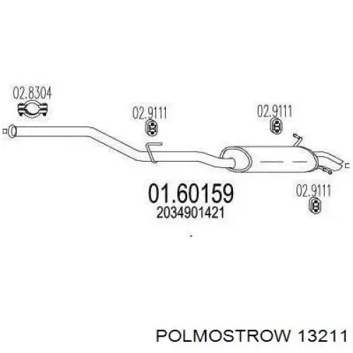Silenciador, parte traseira Polmostrow 13211 preço, a partir de 114,93 USD