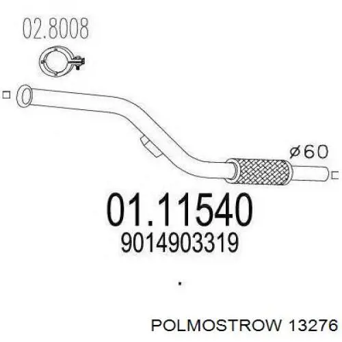 13276 Polmostrow Silenciador, parte dianteira