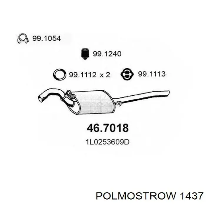 Silenciador, parte central Bosal 233871 preço, a partir de 108,04 USD
