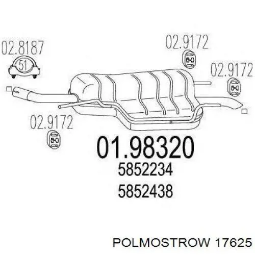 17625 Polmostrow Silenciador, parte traseira