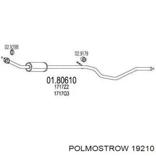 19210 Polmostrow Silenciador, parte central