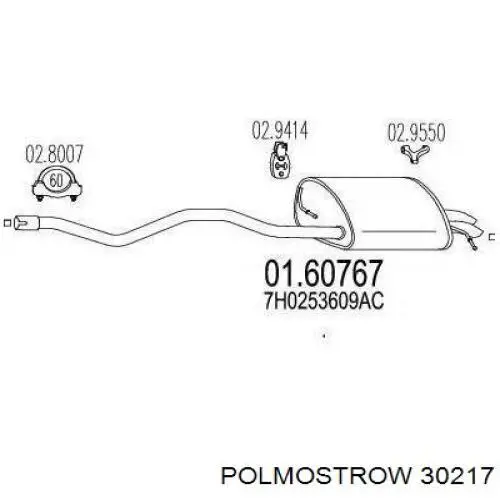 30217 Polmostrow Silenciador, parte traseira
