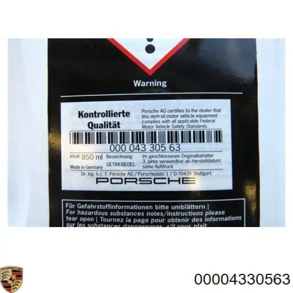 Óleo de transmissão Porsche 00004330563 preço, a partir de 51,78 USD