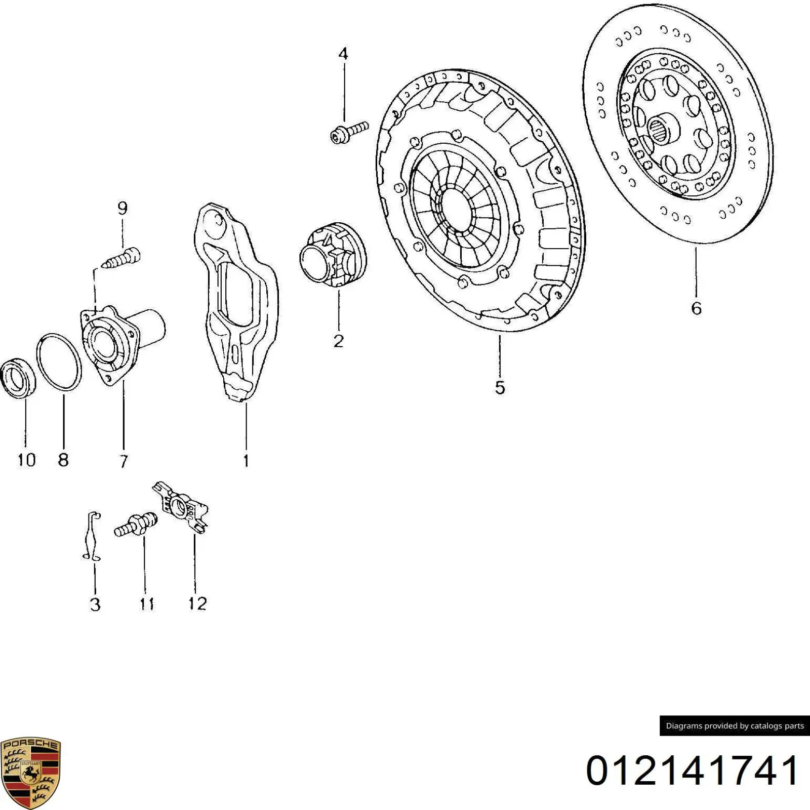 Compre 012141741 Porsche Mola de forquilha de embraiagem