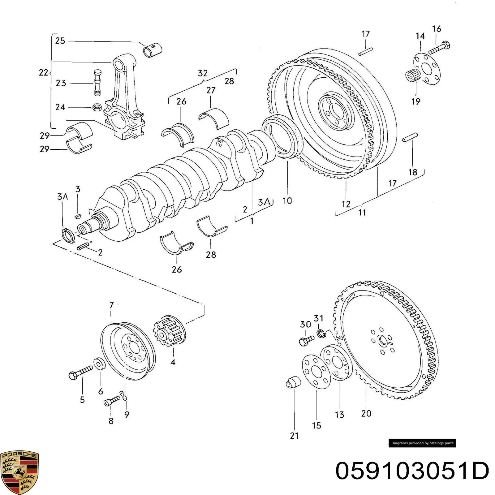 Compre 059103051D VAG Vedação traseira de cambota de motor