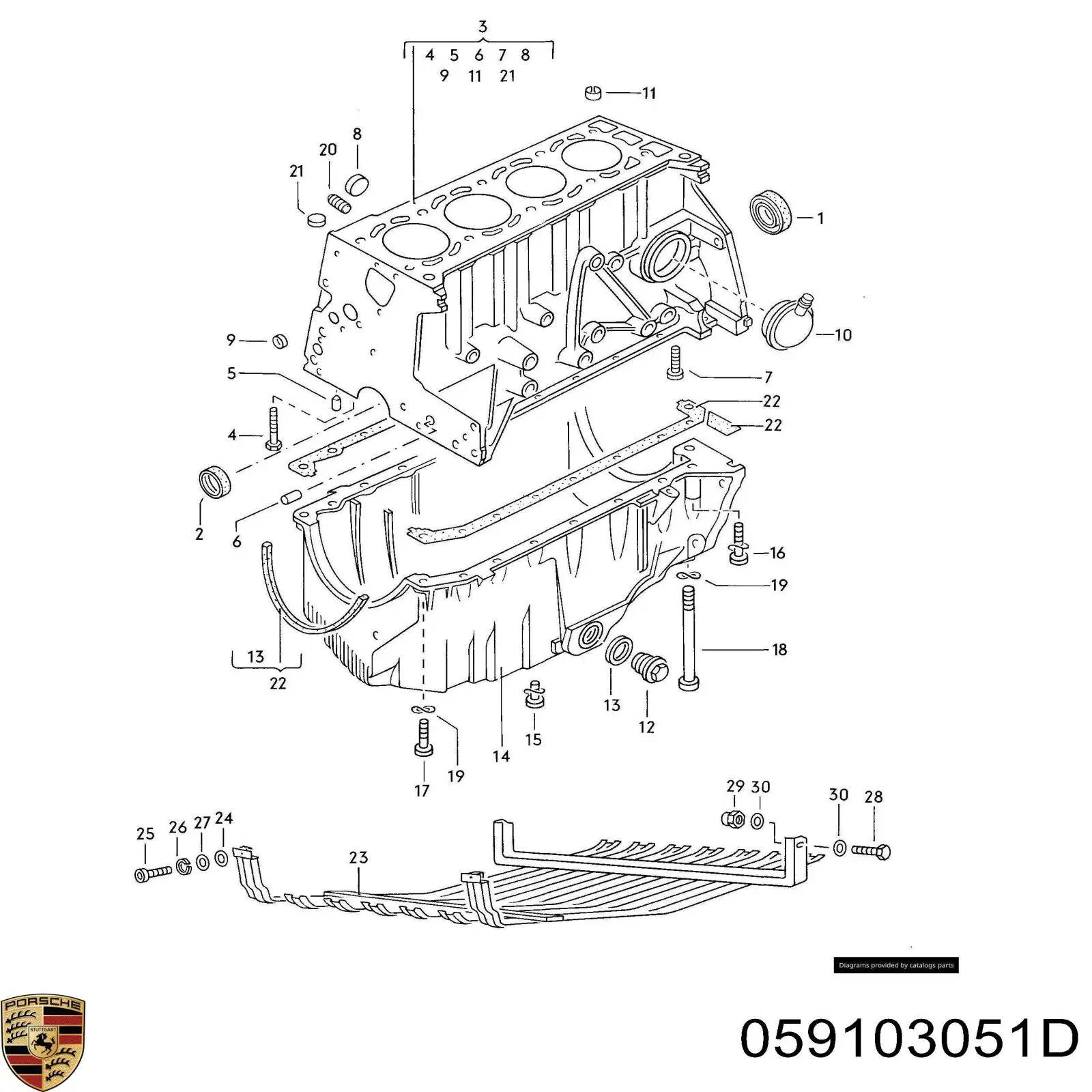Vedação traseira de cambota de motor 059103051D VAG