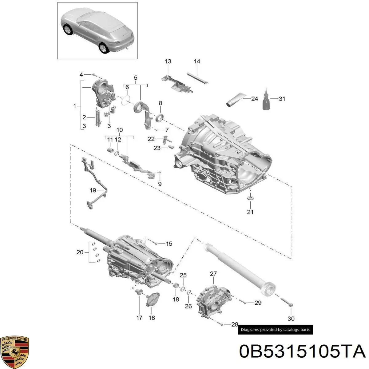 0B5315105TA Porsche Tubo duplo do radiador de óleo da Caixa Automática de Mudança