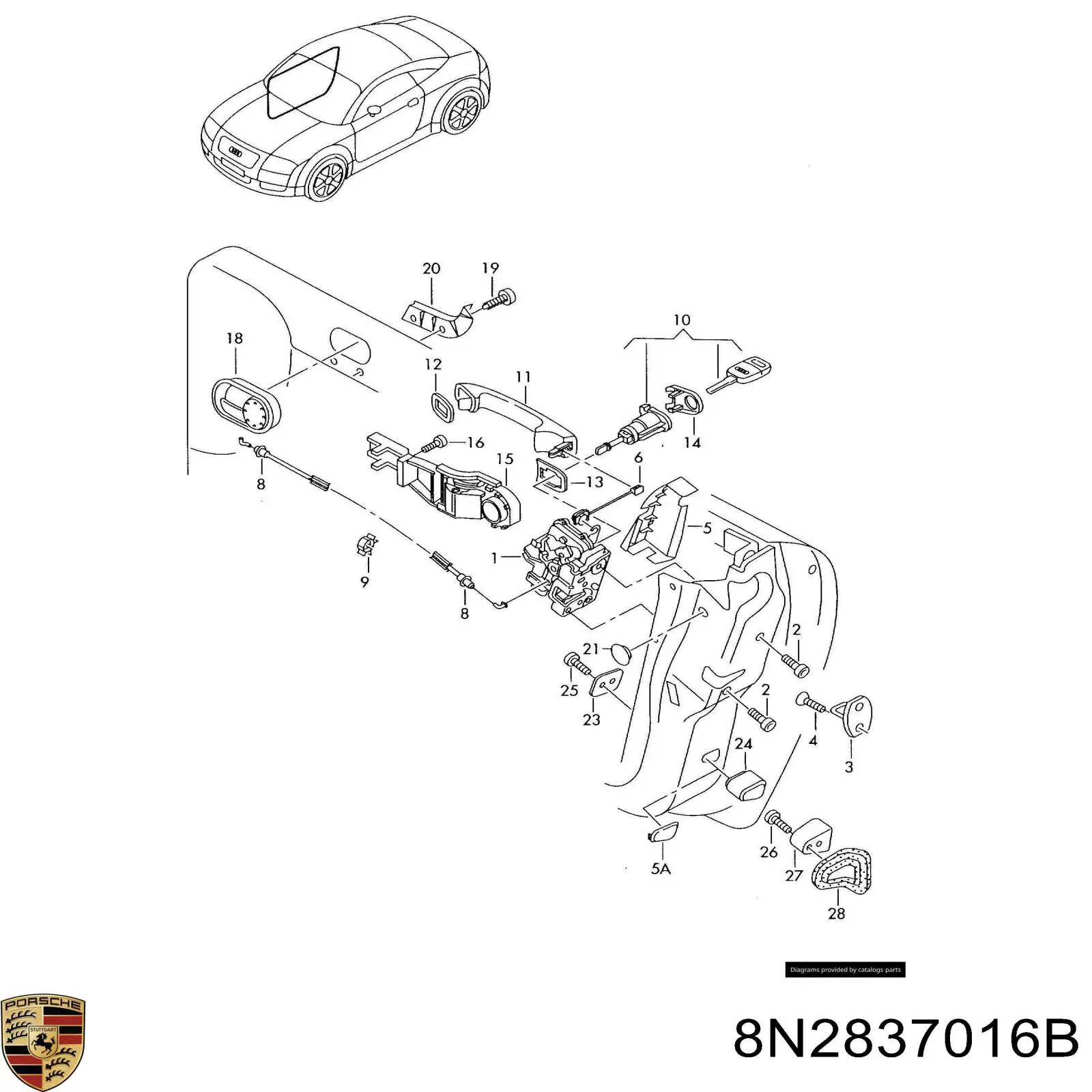Fecho da porta dianteira direita VAG 8N2837016B preço, a partir de 56,90 USD