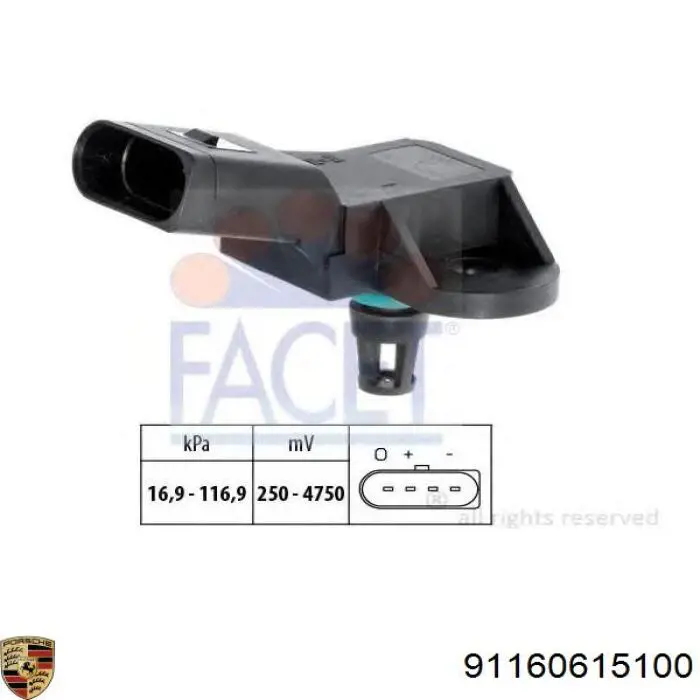 Sensor de pressão no coletor de admissão, MAP 84204 Sidat