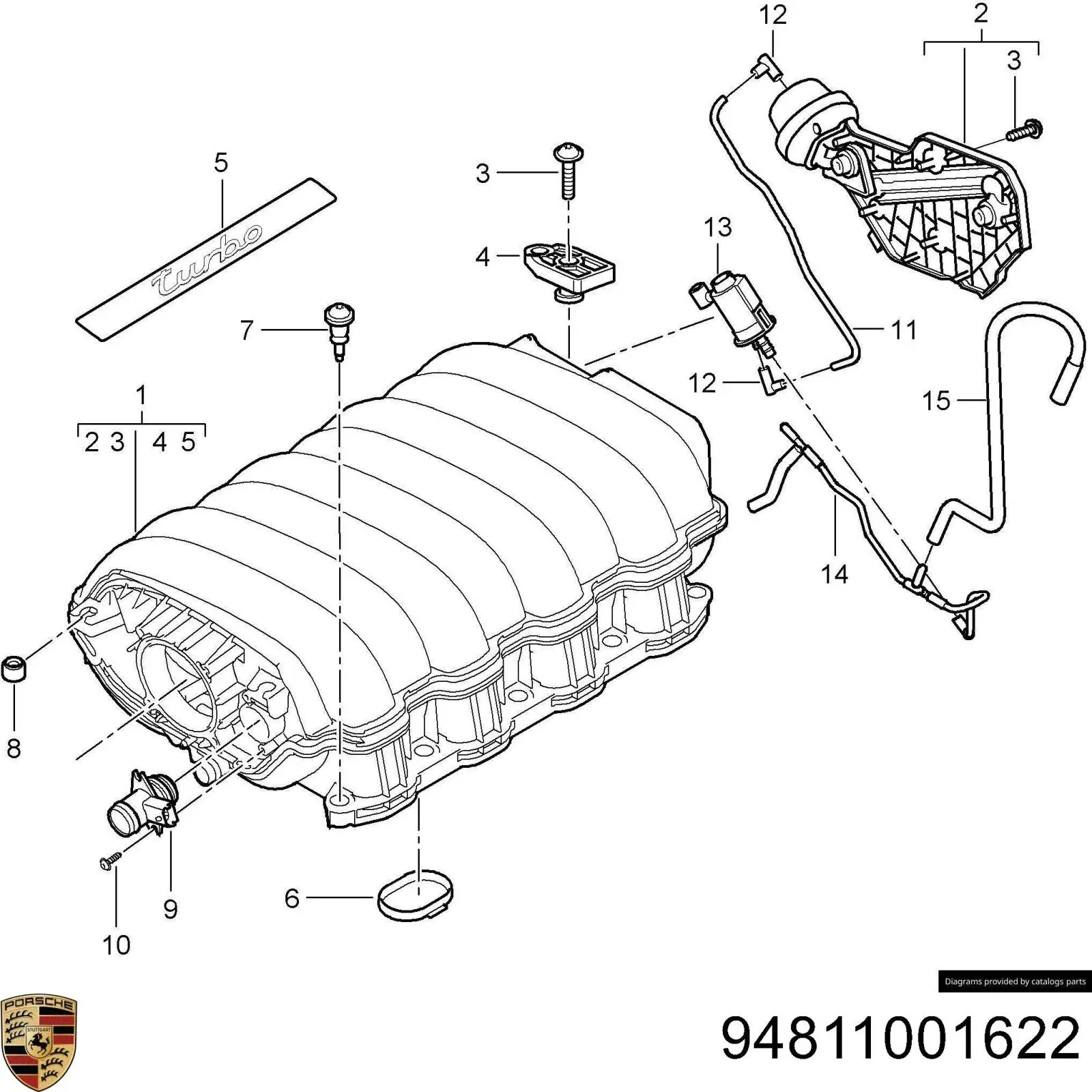 Tubo coletor de admissão Porsche Cayenne  955