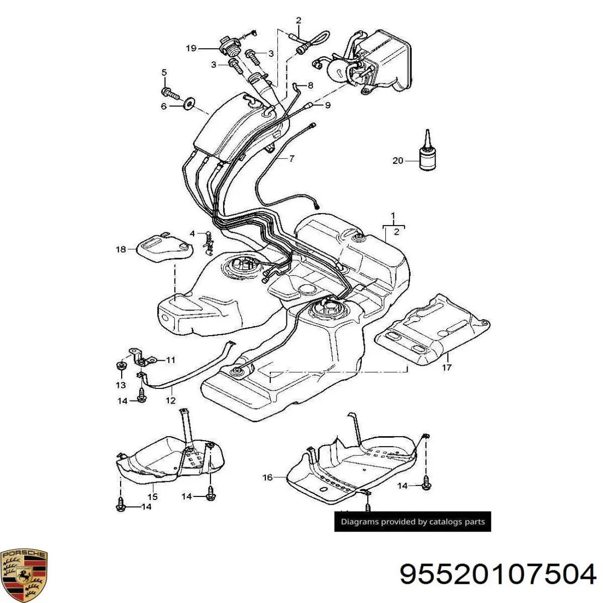 Tanque de combustível para Porsche Cayenne  955