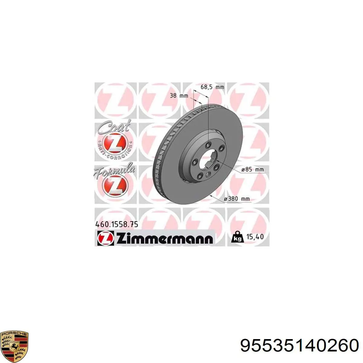 Compre 95535140260 Porsche Disco do freio dianteiro