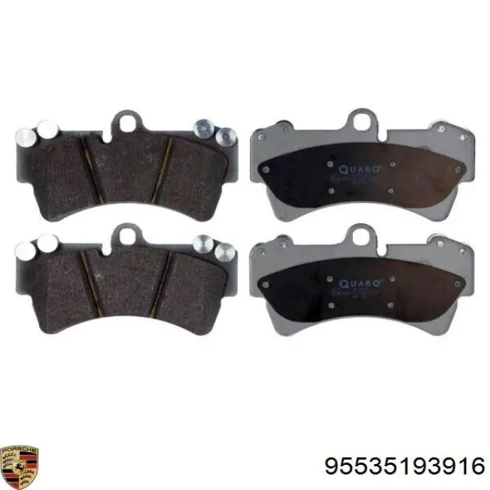 95535193916 Porsche Sapatas do freio dianteiras de disco