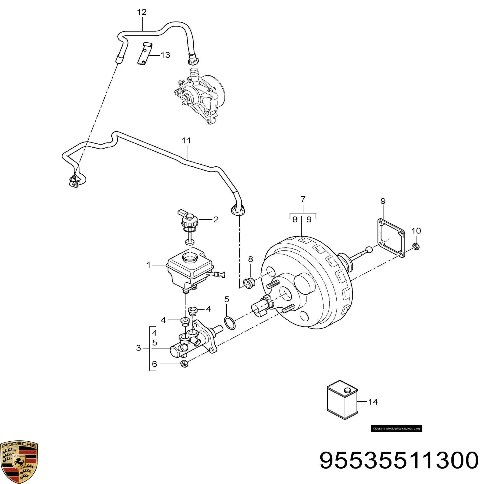 Tanque de cilindro mestre do freio (de fluido de freio) para Porsche Cayenne  955