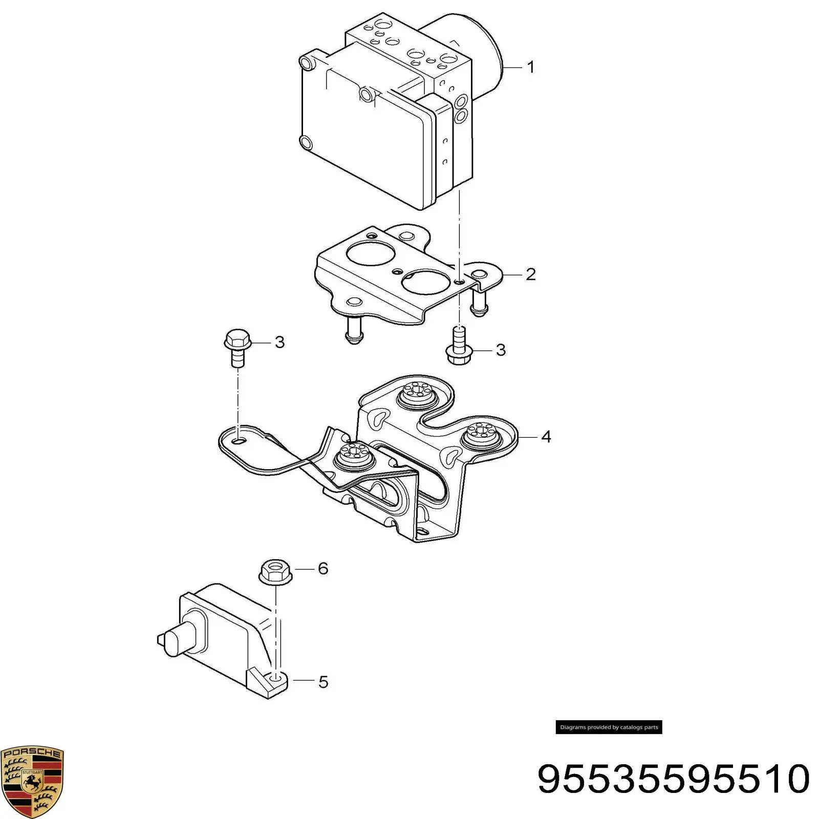 Unidade hidráulico de controlo ABS para Porsche Cayenne  955