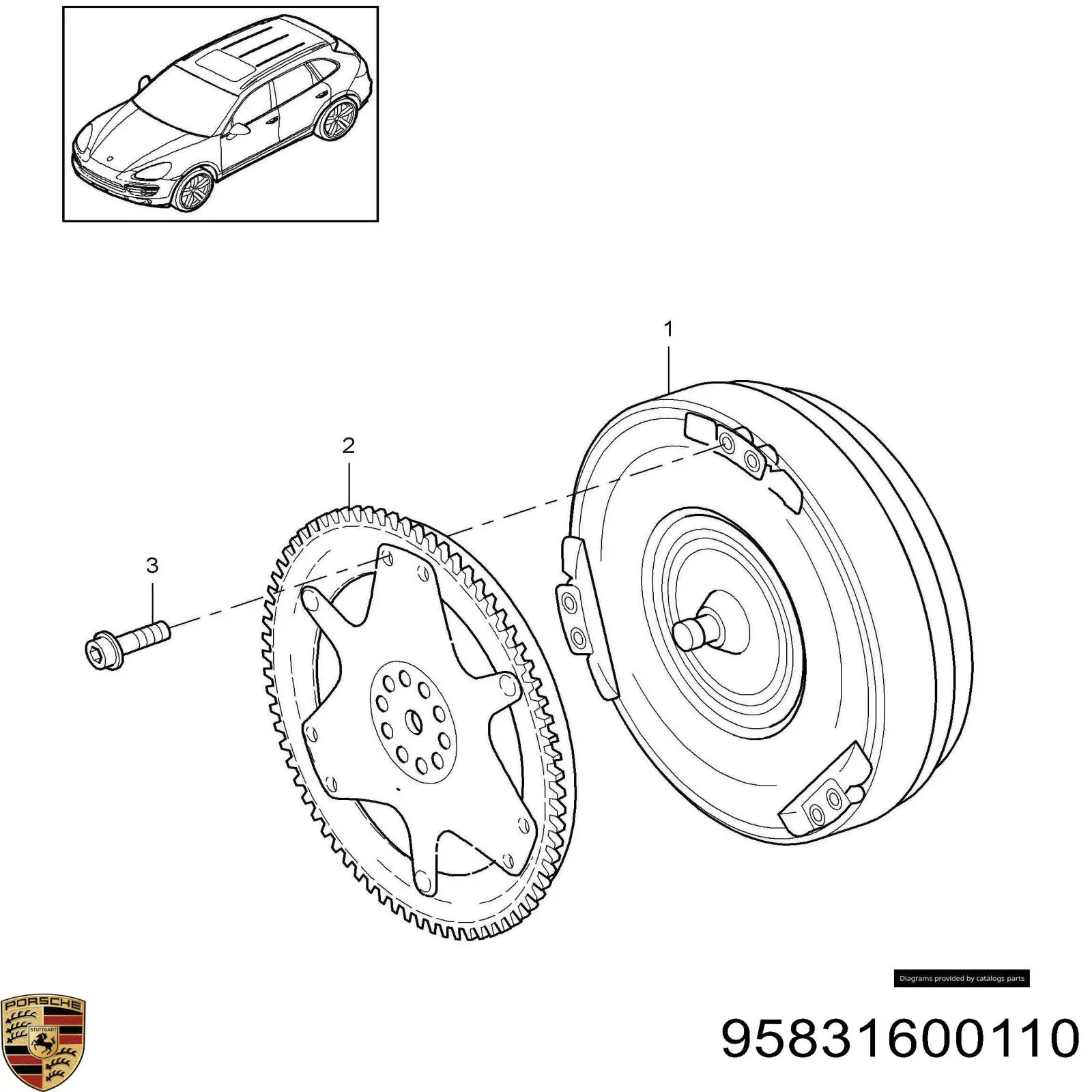 95831600110 Porsche Conversor de binário da Caixa Automática de Mudança
