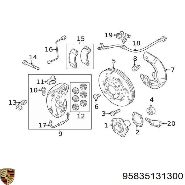 Compre 68248383AA Chrysler Kit de reparação de suporte do freio dianteiro