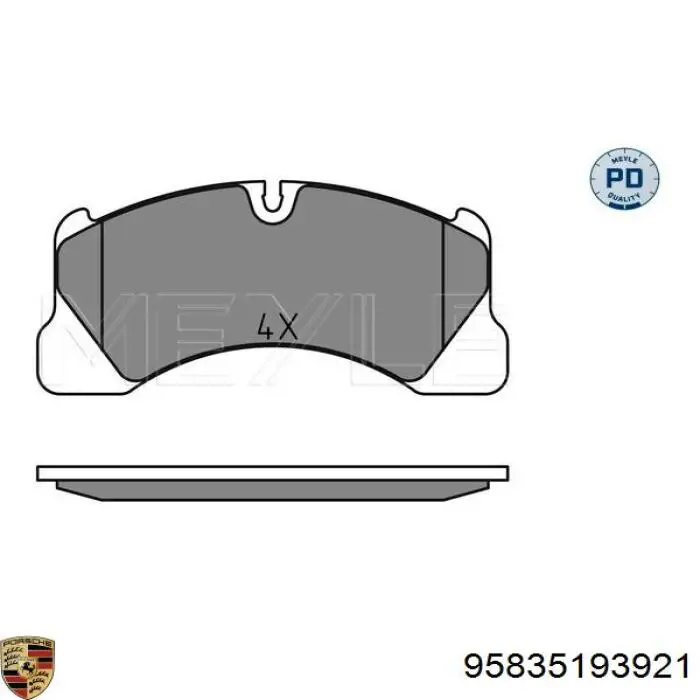 Sapatas do freio dianteiras de disco Porsche 95835193921 preço, a partir de 82,31 USD