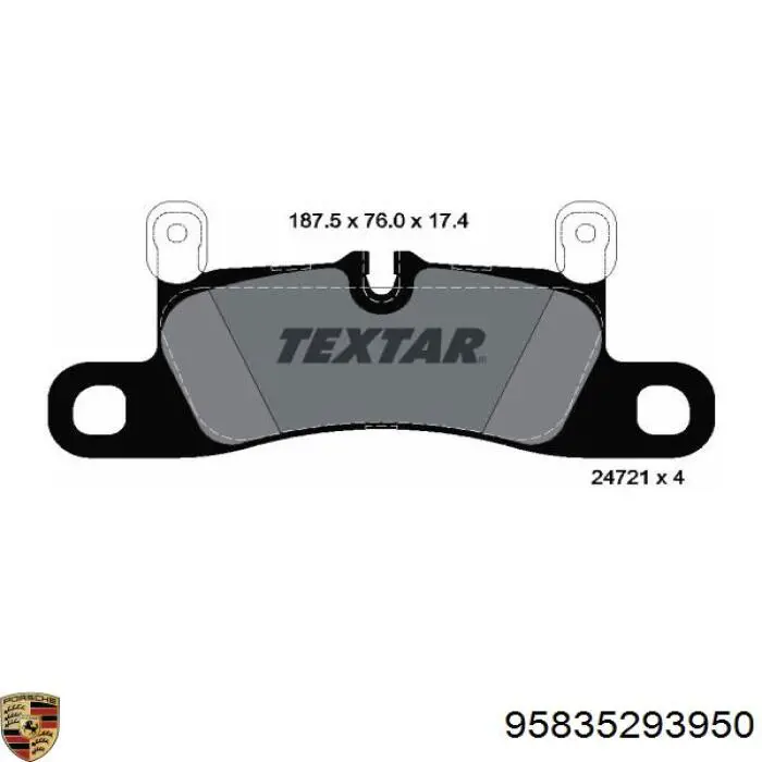 95835293950 Porsche Sapatas do freio traseiras de disco