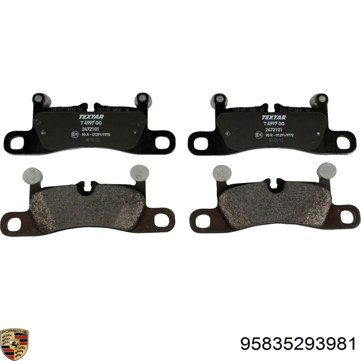 95835293981 Porsche Sapatas do freio traseiras de disco