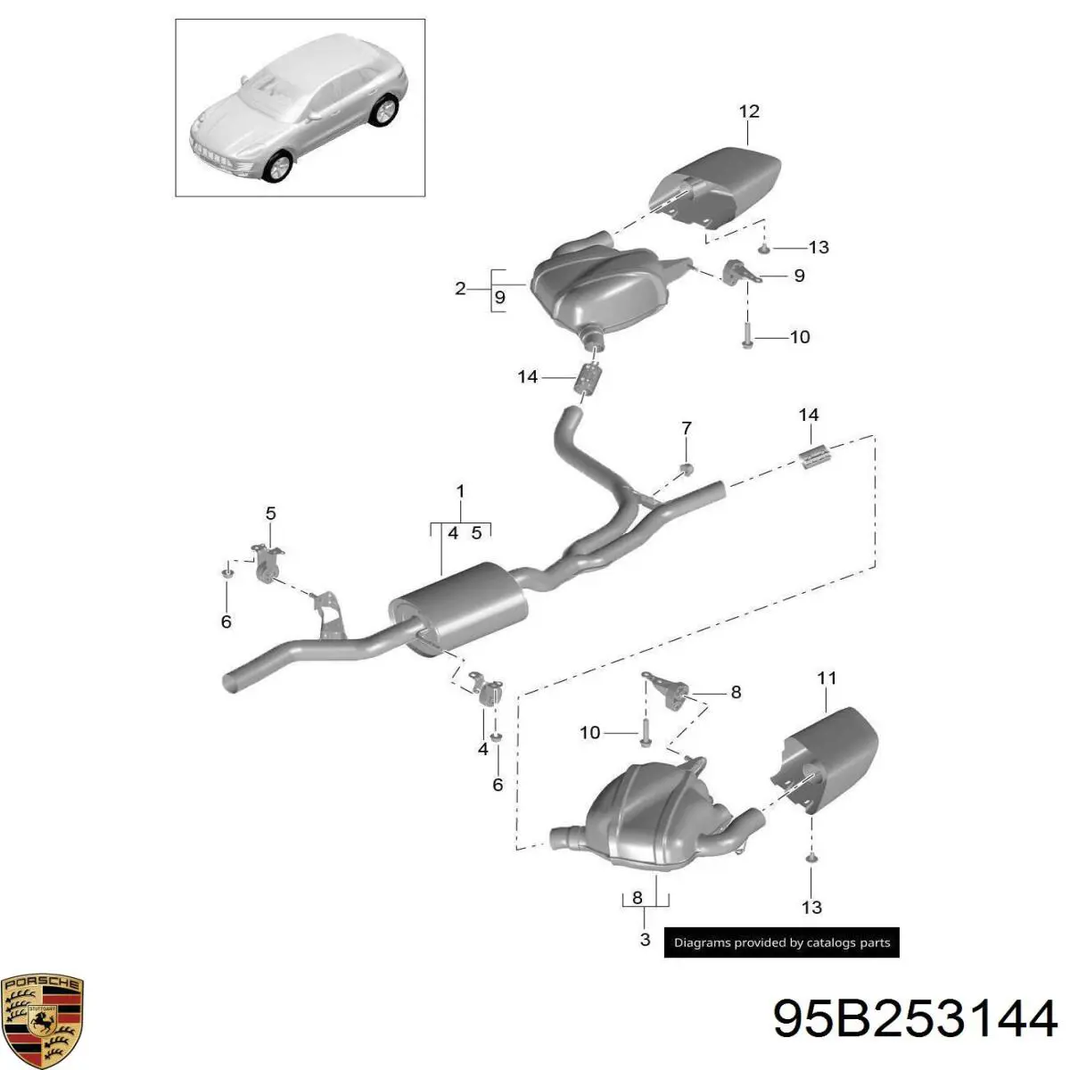Consola de tubo de admissão do silenciador VAG 95B253144 preço, a partir de 10,47 USD
