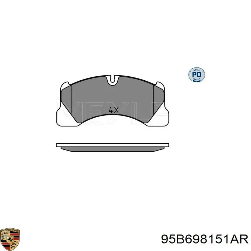 95B698151AR Porsche Sapatas do freio dianteiras de disco