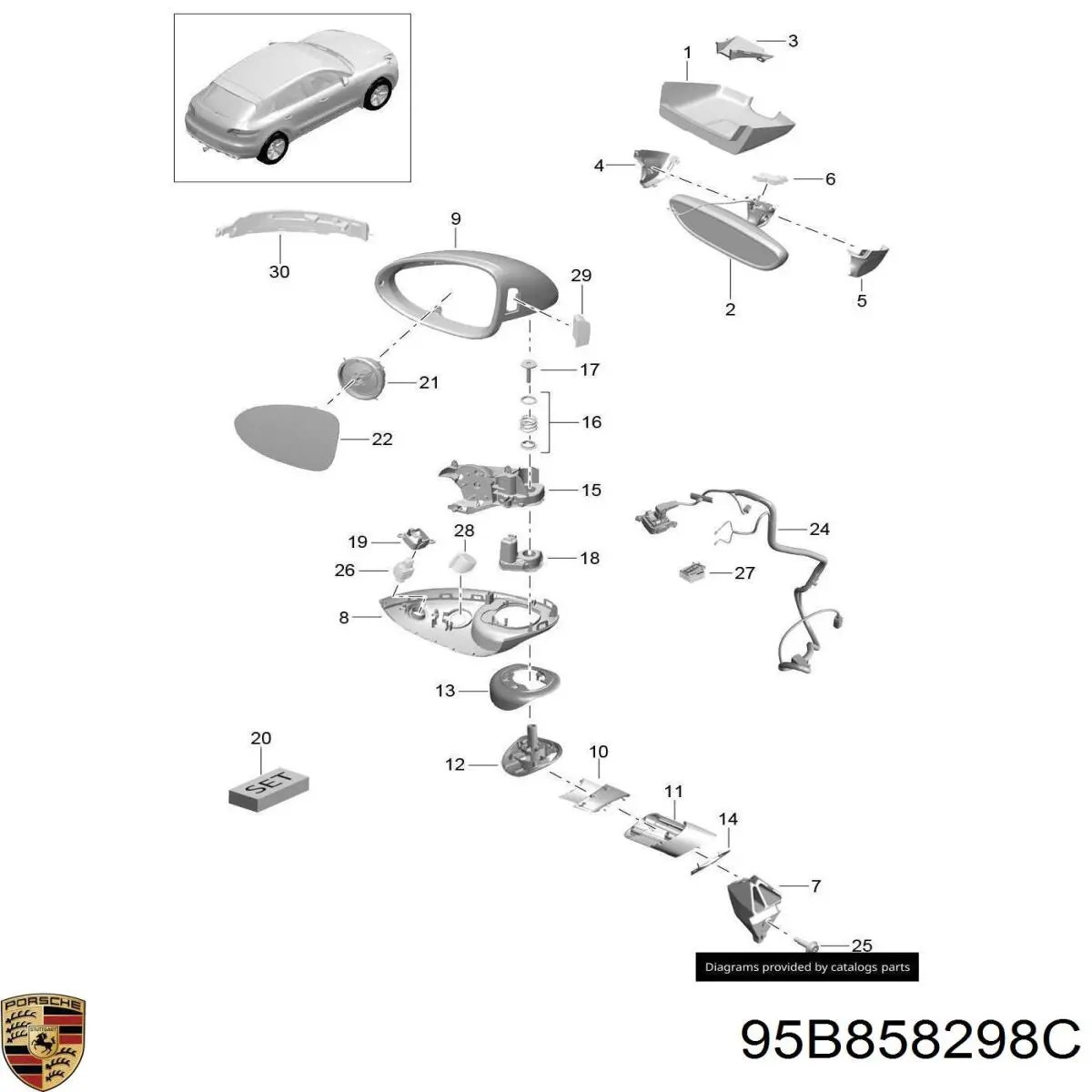  Porsche 95B858298C preço, a partir de 126,47 USD