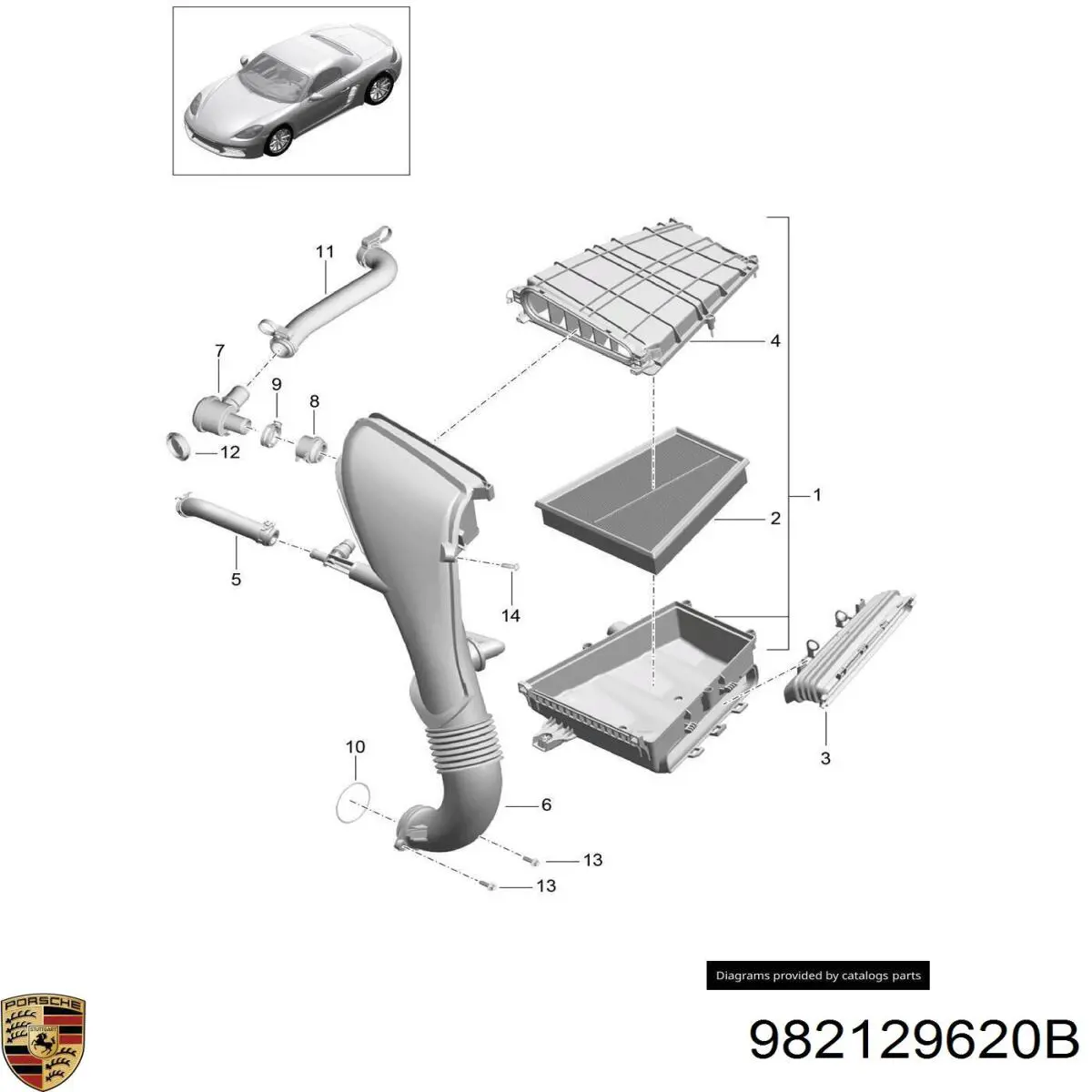 982129620B Porsche Filtro de ar