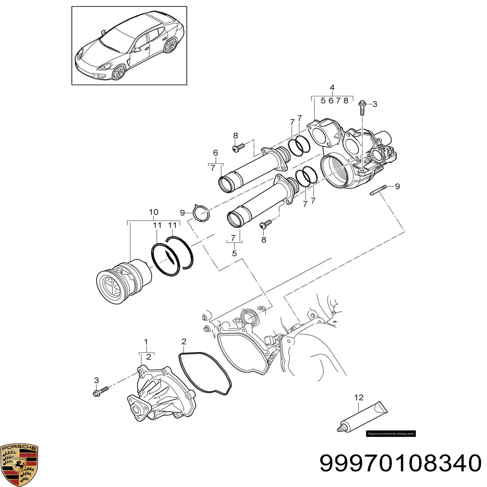 Vedante de termostato Porsche 99970108340 preço, a partir de 23,28 USD