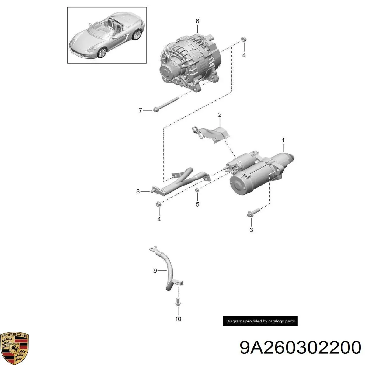 Gerador Porsche 911 Targa 991