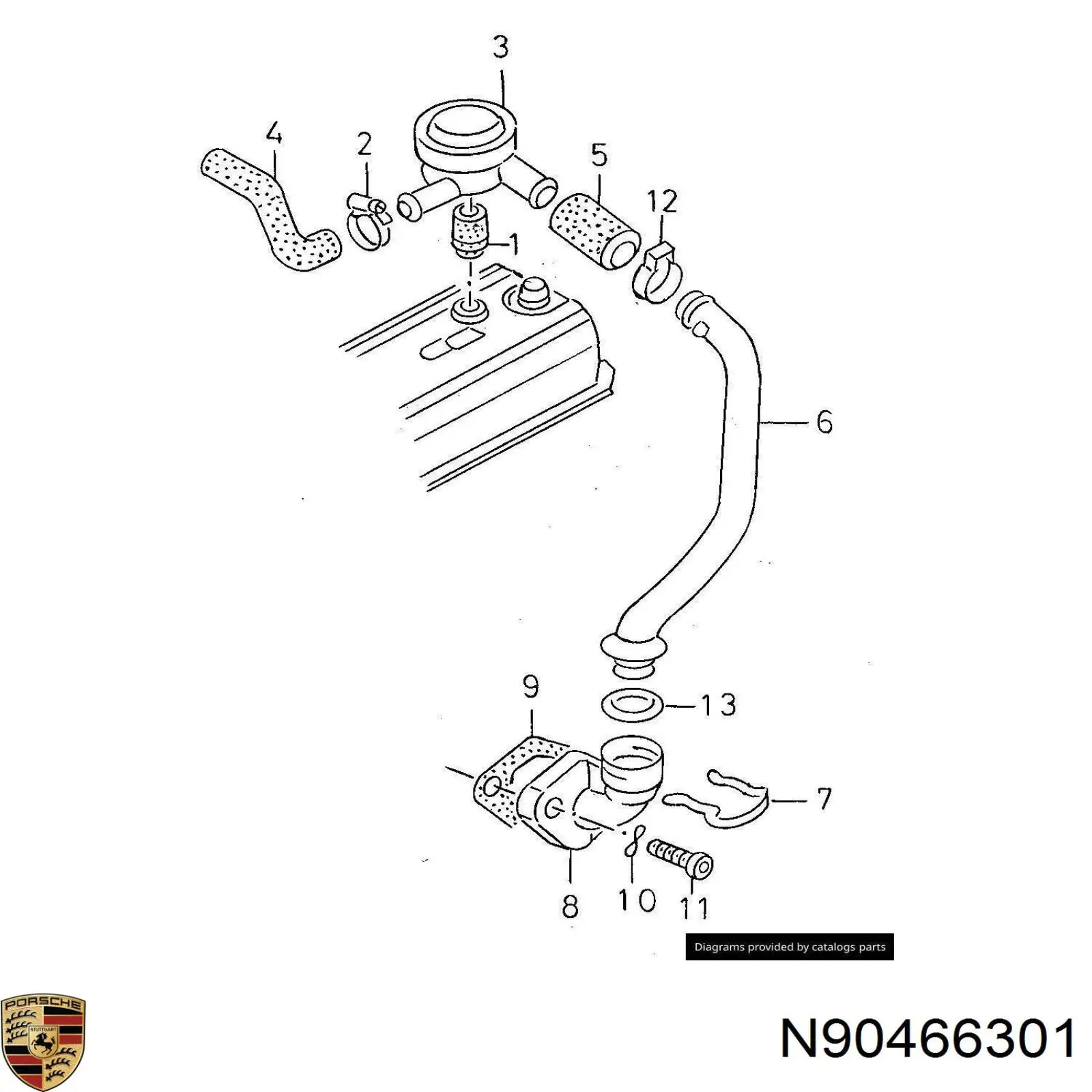 N90466301 Porsche Vedante de rolha de panela de motor