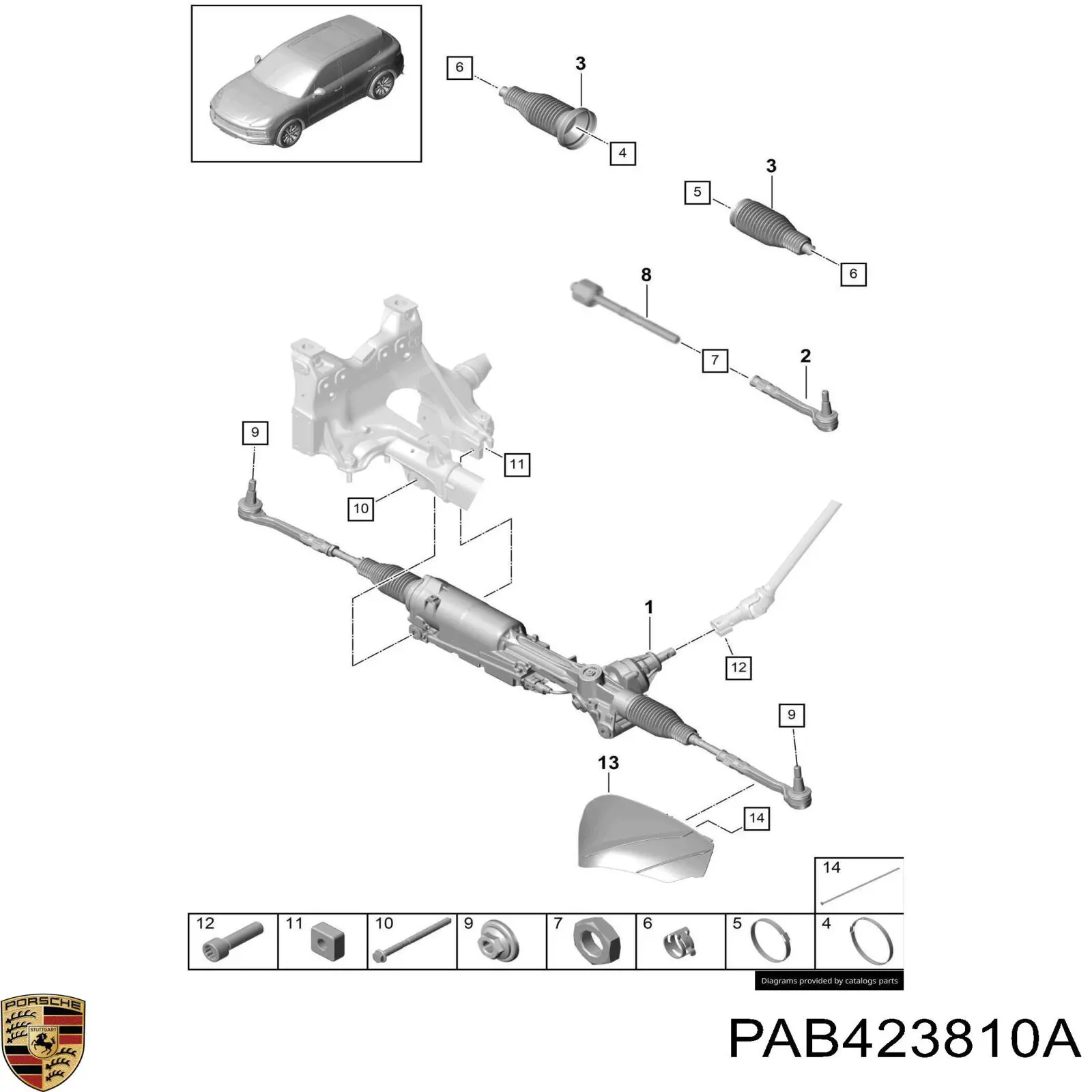 PAB423810A Porsche Tração de direção