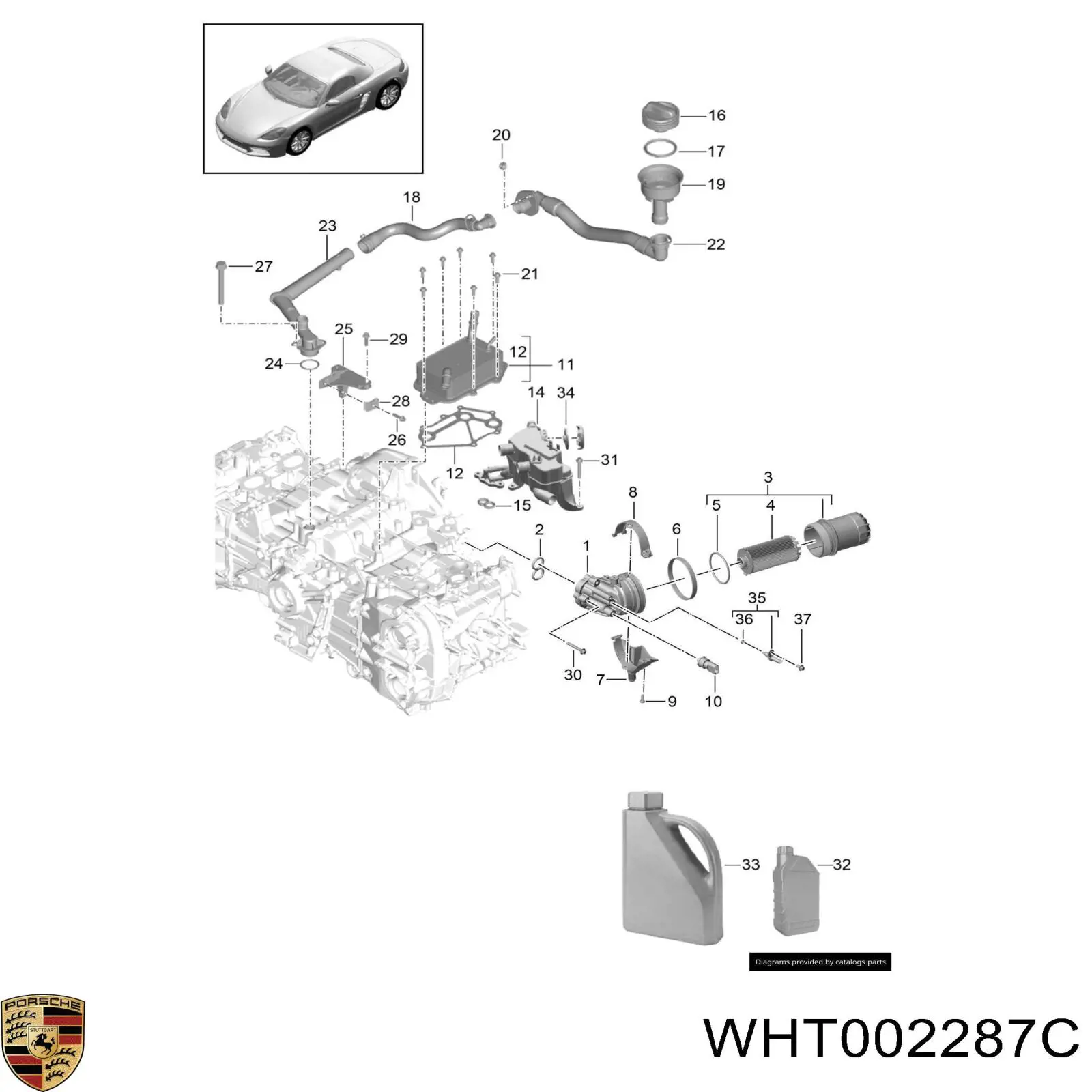 WHT002287C Porsche Vedante anular de tubo de combustível