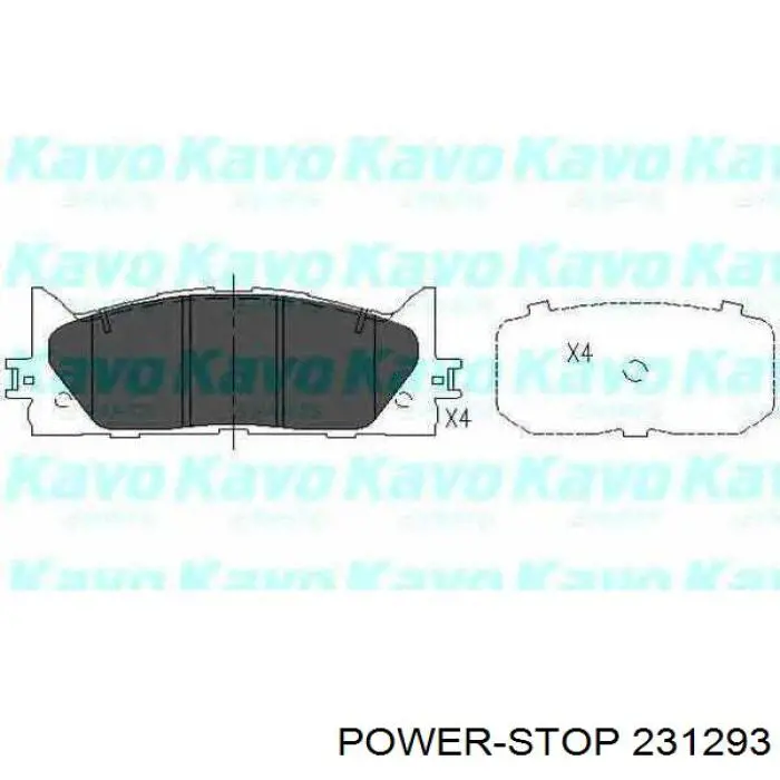 Sapatas do freio dianteiras de disco 231293 Power Stop