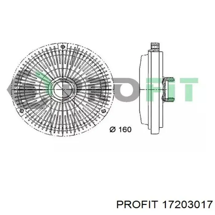 17203017 Profit Acoplamento viscoso de ventilador de esfriamento