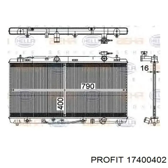 Radiador de esfriamento de motor 613TYA258 TYC
