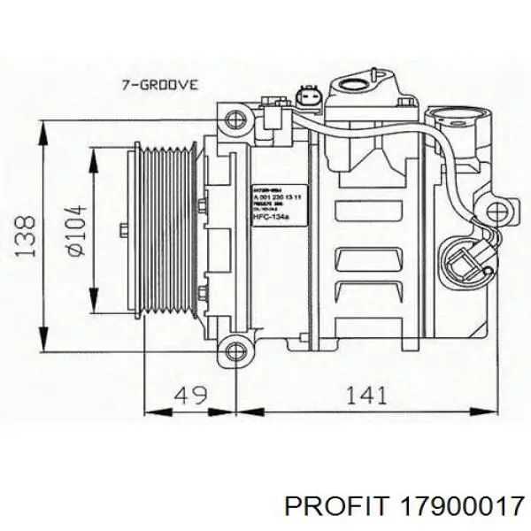 Compressor de aparelho de ar condicionado 17900017 Profit