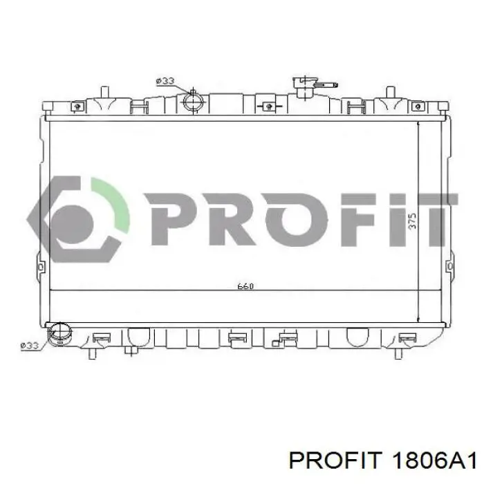 Radiador de esfriamento de motor 1806A1 Profit