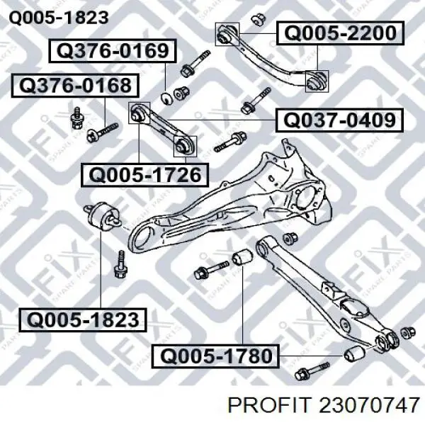 23070747 Profit Bloco silencioso dianteiro de braço oscilante traseiro longitudinal
